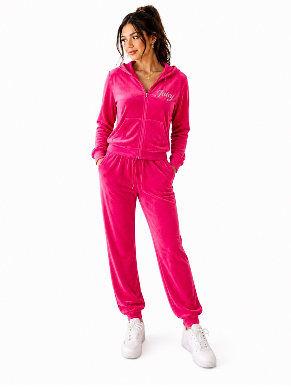 Y2K Juicy Couture Bright Pink Velour Tracksuit